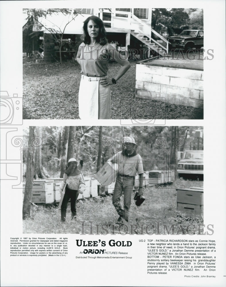 1997 Press Photo Richardson, Fonda, and Zima in &quot;Ulee&#39;s Gold&quot; - Historic Images