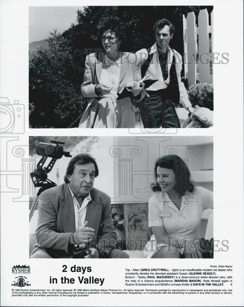 1996 Press Photo Crutwell, Headly. Mazursky and Mason in "2 Days in the Valley" - Historic Images