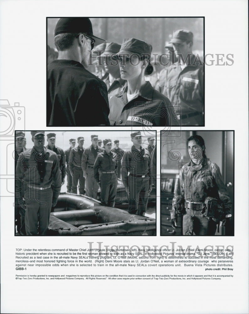 1997 Press Photo Demi Moore and Viggo Mortensen in "G.I. Jane" - Historic Images