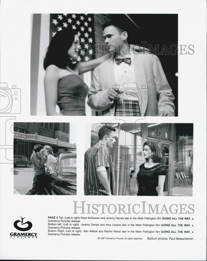 1997 Press Photo Rose McGowan and Jeremy Davies  in &quot;Going All the Way&quot; - Historic Images