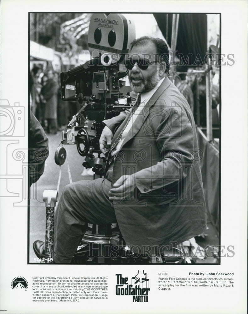 1990 Press Photo &quot;The Godfather Part III&quot; director Francis Ford on set - Historic Images