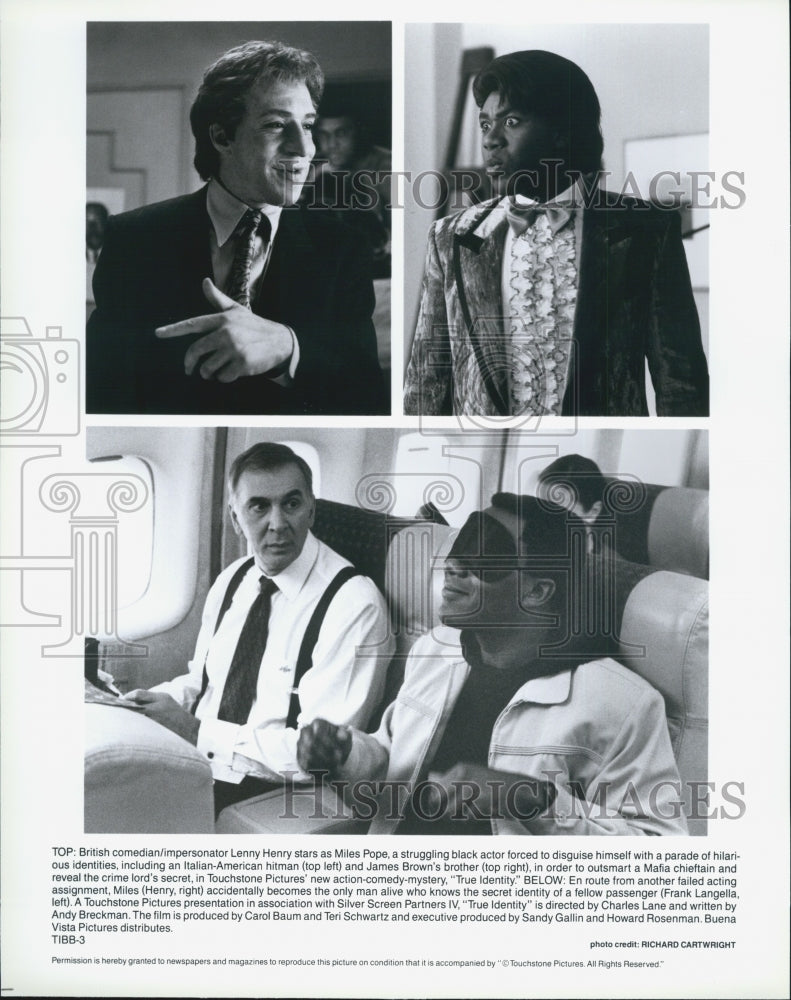 1991 Press Photo Lenny Henry and Frank Langella in &quot;True Identity&quot; - Historic Images