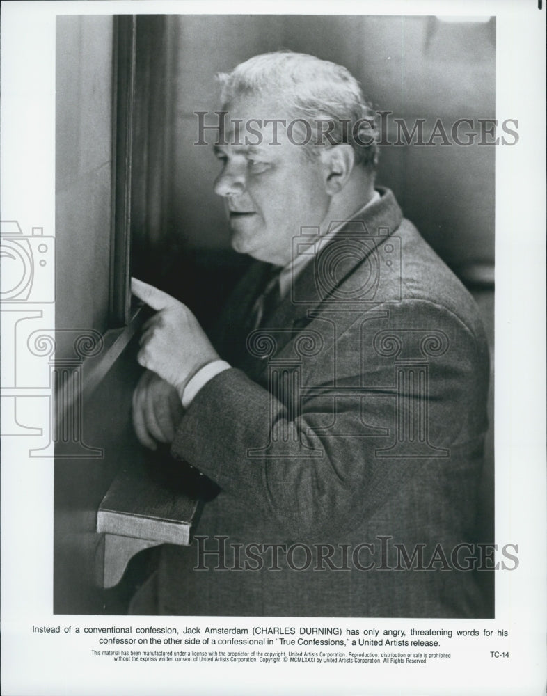 1981 Press Photo Charles Durning "True Confessions" - Historic Images
