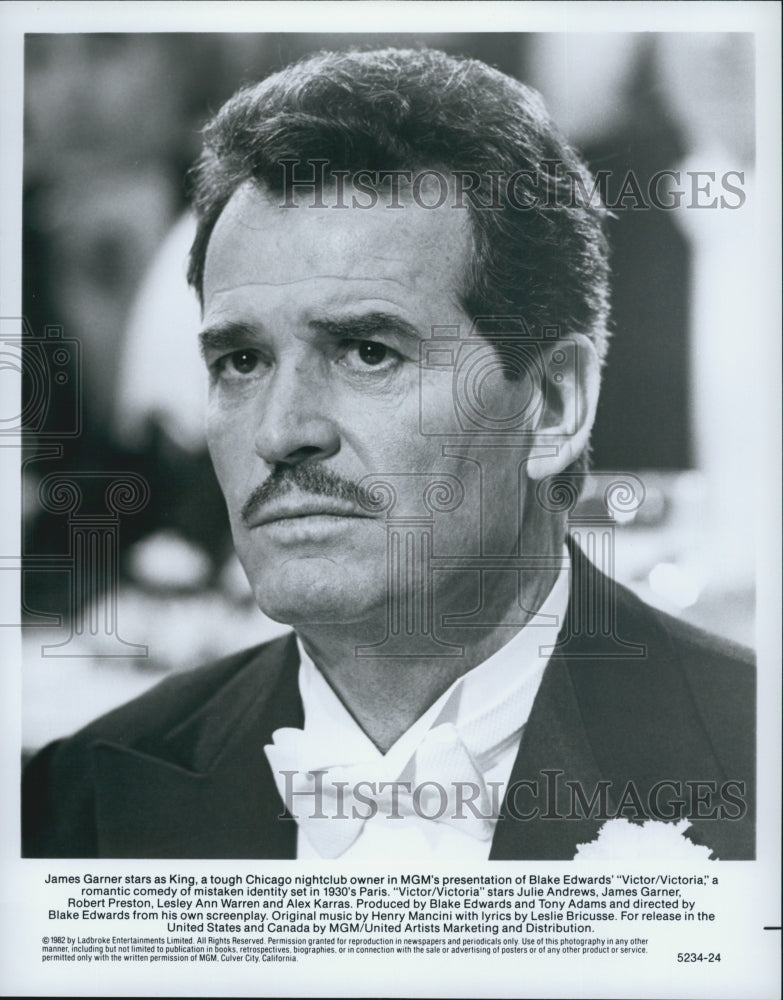1982 Press Photo James Garner "Victor/Victoria" - Historic Images