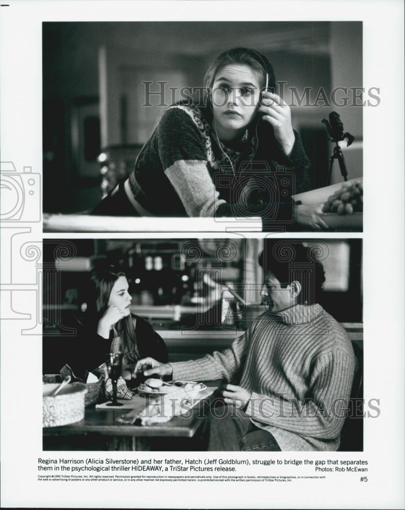 1995 Press Photo Alicia Silverstone and Jeff Goldblum in &quot;Hideaway&quot; - Historic Images