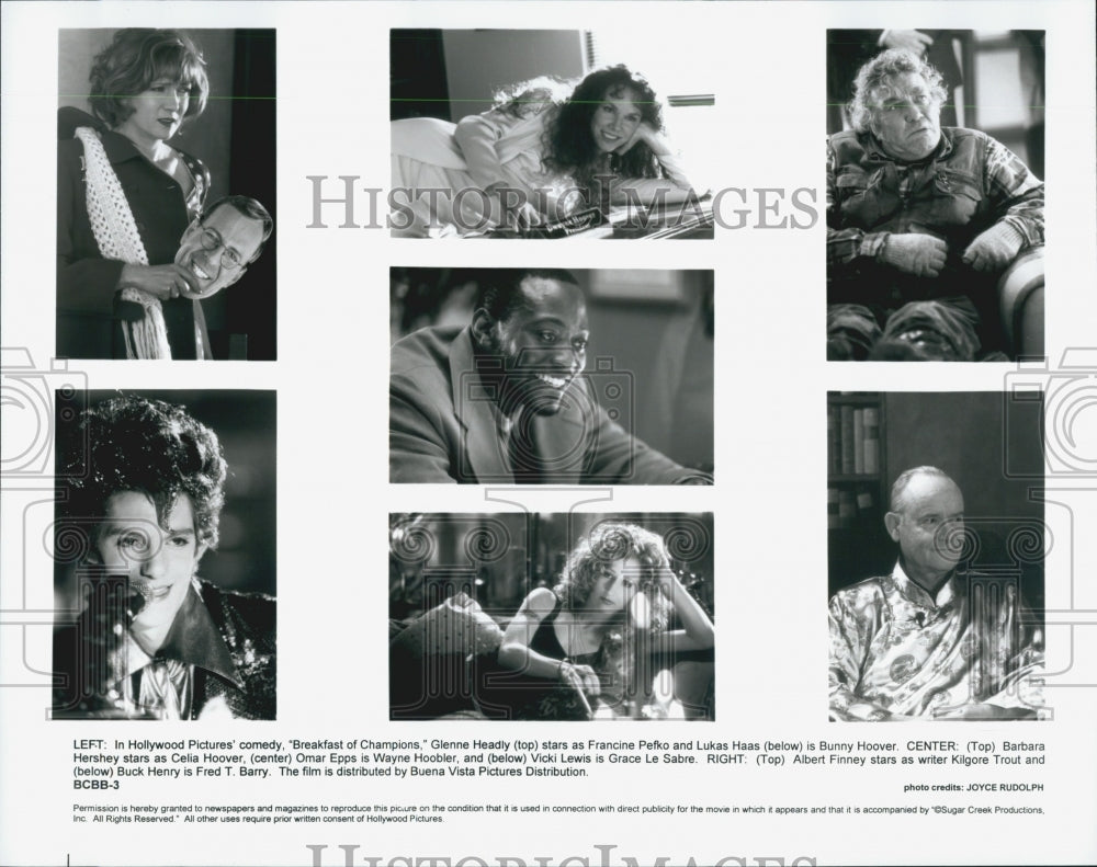 1999 Press Photo Glenne Headly and Lukas Haas in "Breakfast of Champions" - Historic Images