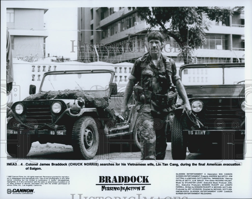 1987 Actor Chuck Norris Starring In &quot;Braddock Missing In Action III&quot;-Historic Images