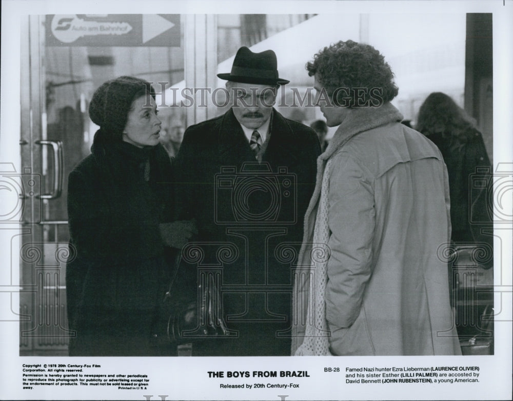 1978 Press Photo "The Boys From Brazil" Laurence Olivier,Lili PalmerSchaffner - Historic Images