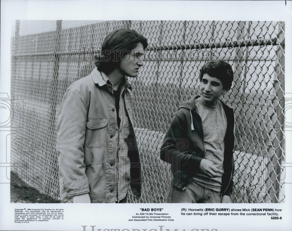 1983 Press Photo "Bad Boys" Film Television Actor Sean Penn Eric Gurry - Historic Images