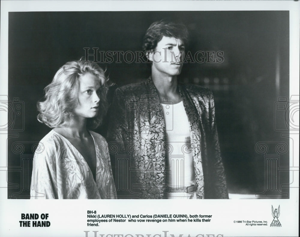 1986 Press Photo &quot;Band Of The Hand&quot; Lauren Holly Lauren Holly Daniele Quinn - Historic Images