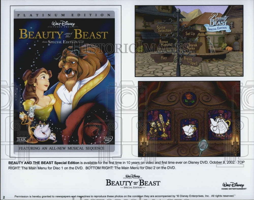 2002 Press Photo Walt Disney's "Beauty and the Beast" Special Edition - Historic Images