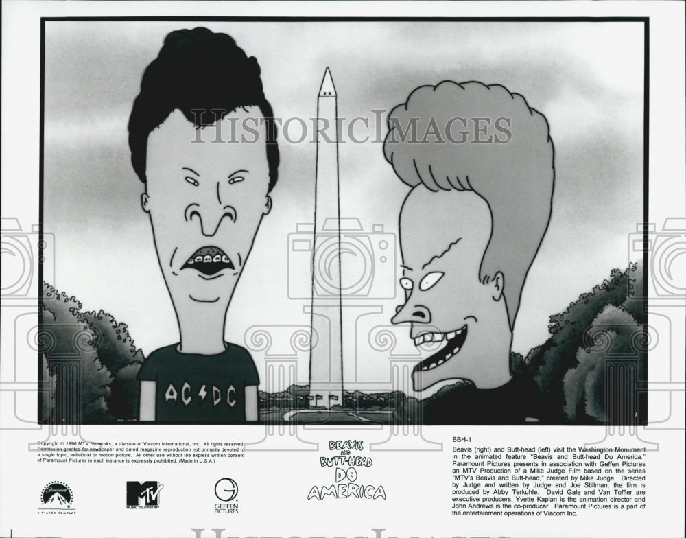 1996 Press Photo Scene From Beavis &amp; Butt-head Do America - Historic Images