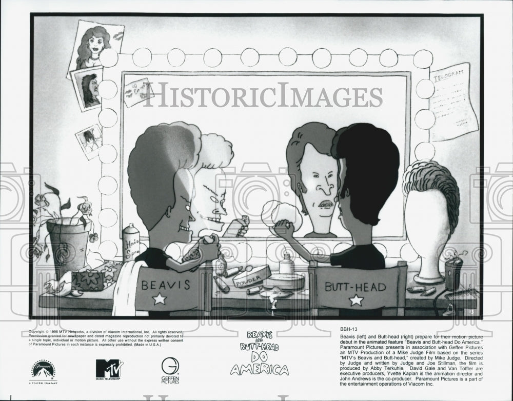 1996 Press Photo Scene From Beavis &amp; Butt-Head Do America - Historic Images