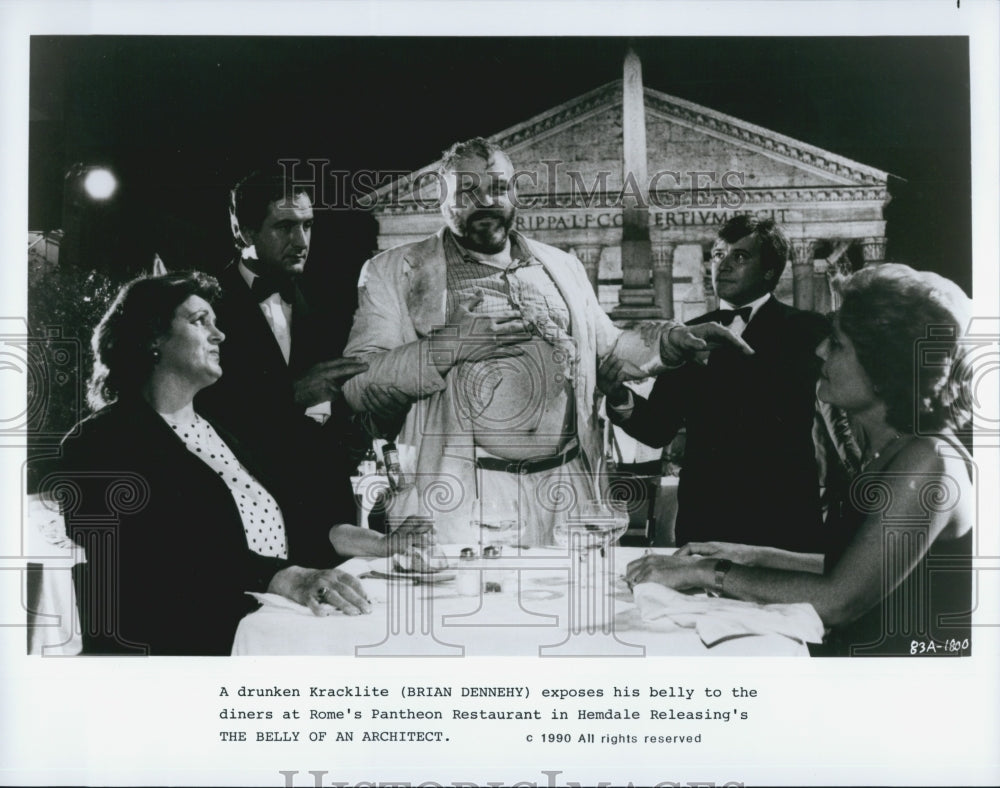 1990 Press Photo "The Belly Of An Architect" Chloe Webb Actor Brian Dennehy - Historic Images