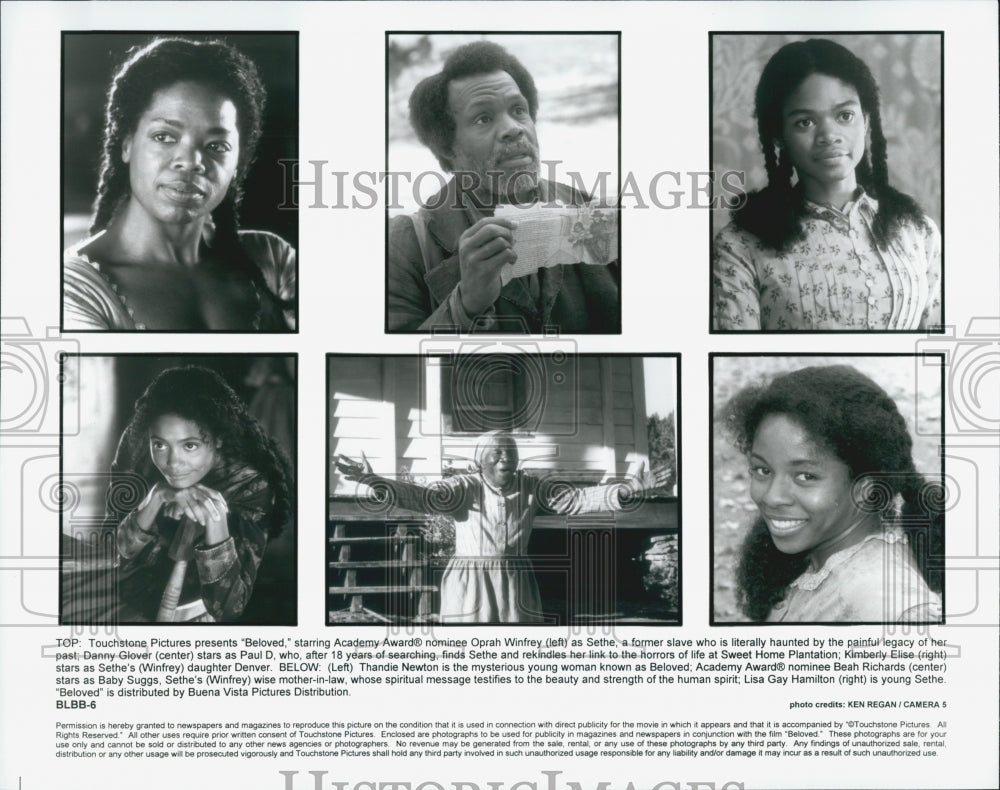 1998 Press Photo Oprah Winfrey, Danny Glover and Kimberly Elise in "Beloved" - Historic Images