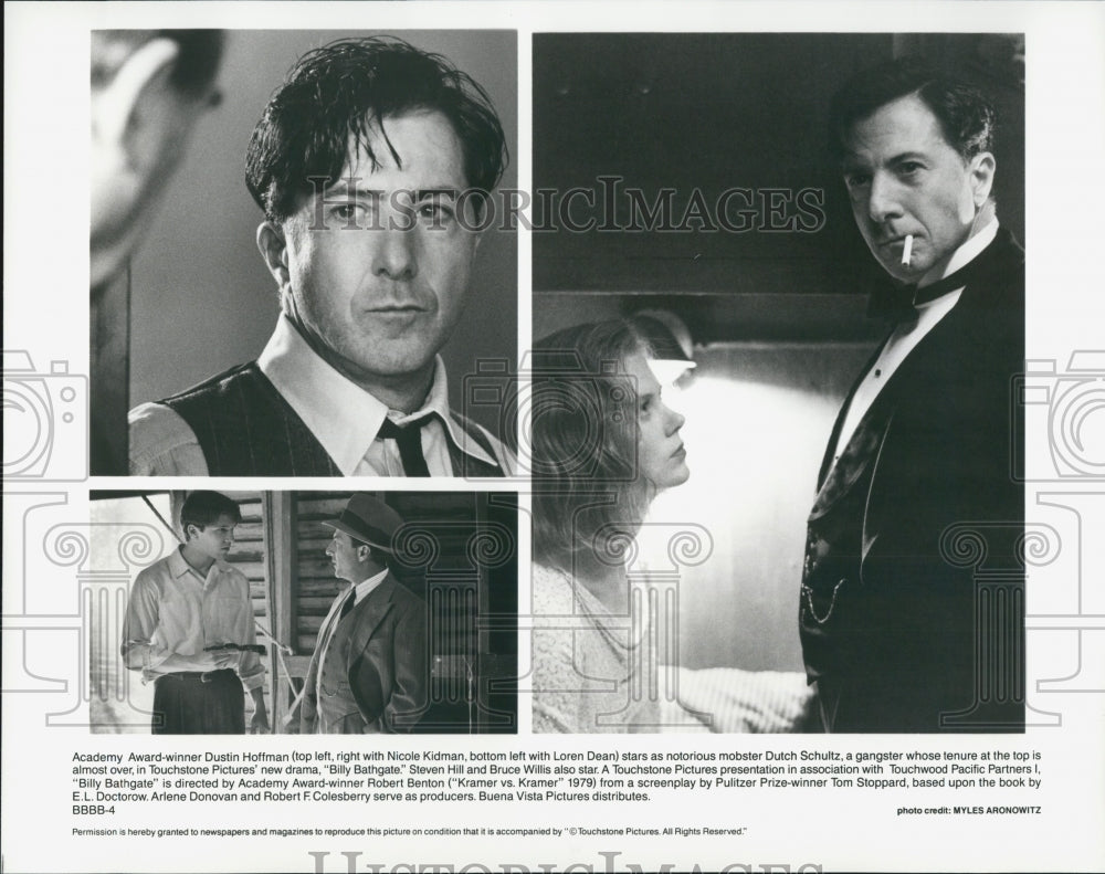 1989 Press Photo Dustin Hoffman and Nicole Kidman in "Billy Bathgate" - Historic Images