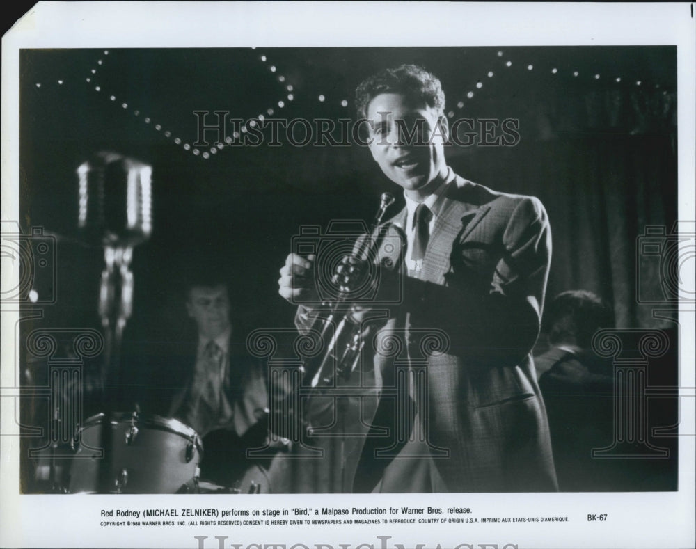 1988 Press Photo Michael Zelnikre performing on stage in &quot;Bird&quot; - DFPG30435 - Historic Images