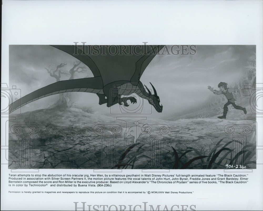 1985 Press Photo Walt Disney Pictures&#39; &quot;The Black Cauldron&quot; Amimated Motion - Historic Images