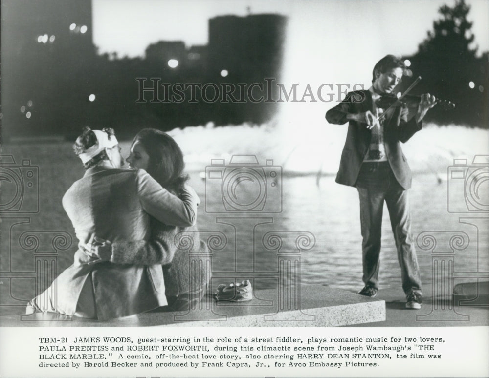 1980 Press Photo James Woods, Paula Prentiss, Robert Foxworth &quot;The Black Marble&quot; - Historic Images