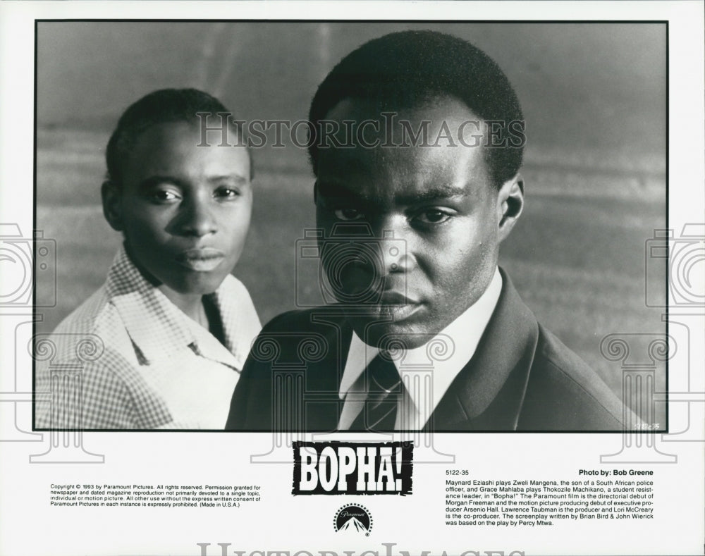 1993 Press Photo Maynard Eziashi and Grace Mahlaba star in &quot;Bopha&quot; Directed By - Historic Images