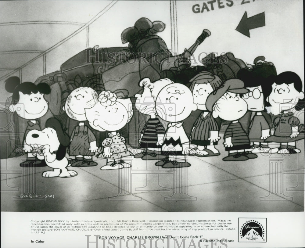 1980 Press Photo Charlie Brown "Bon Voyage, Charlie Brown (And Don't Come Back!) - Historic Images