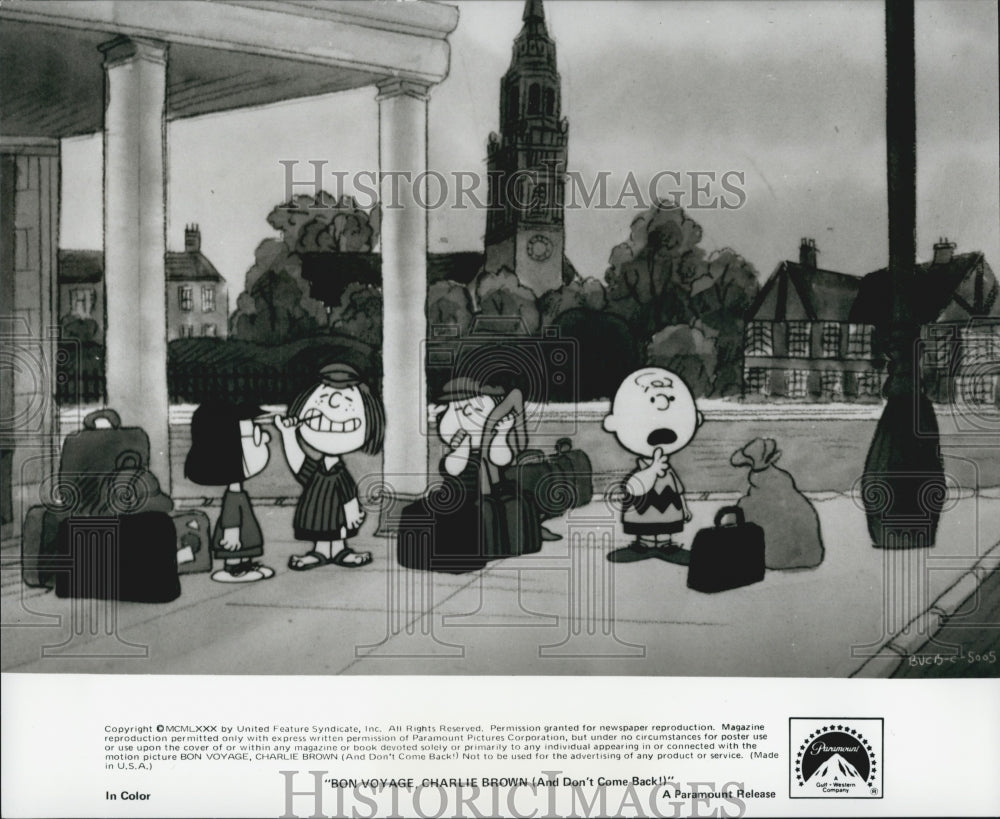 1980 Press Photo Charlie Brown&quot;Bon Voyage, Charlie Brown (And Don&#39;t Come Back!)&quot; - Historic Images