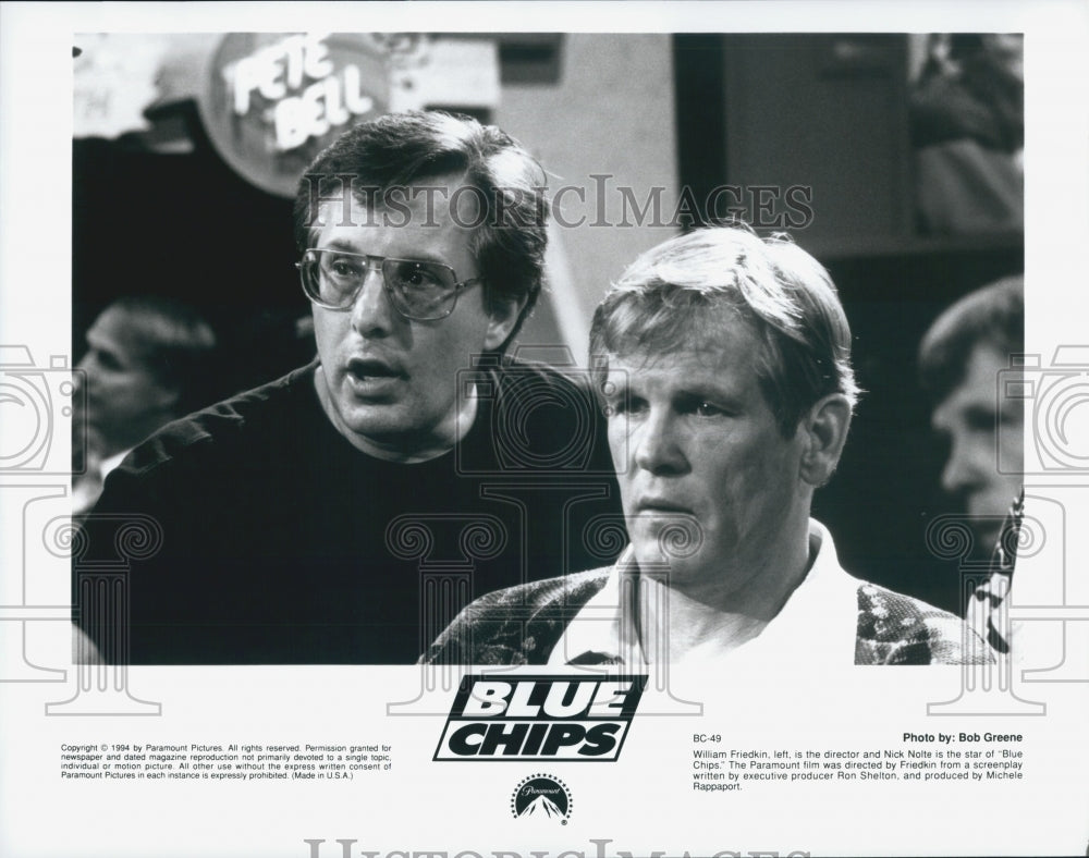 1994 Press Photo &quot;Blue Chips&quot; director William Friedkin and star Nick Nolte - Historic Images