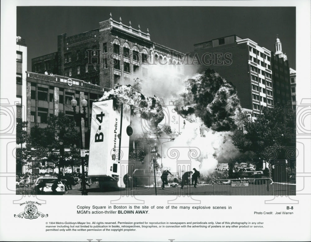 1994 Press Photo Copley Square in Boston in a scene from "Blown Away" - Historic Images