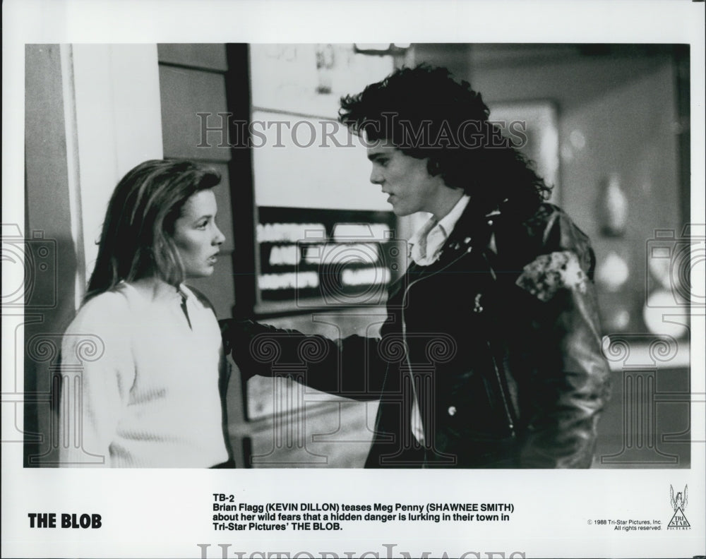 1988 Press Photo Kevin Dillon and Shawnee Smith Star in &quot;The Blob&quot; - Historic Images