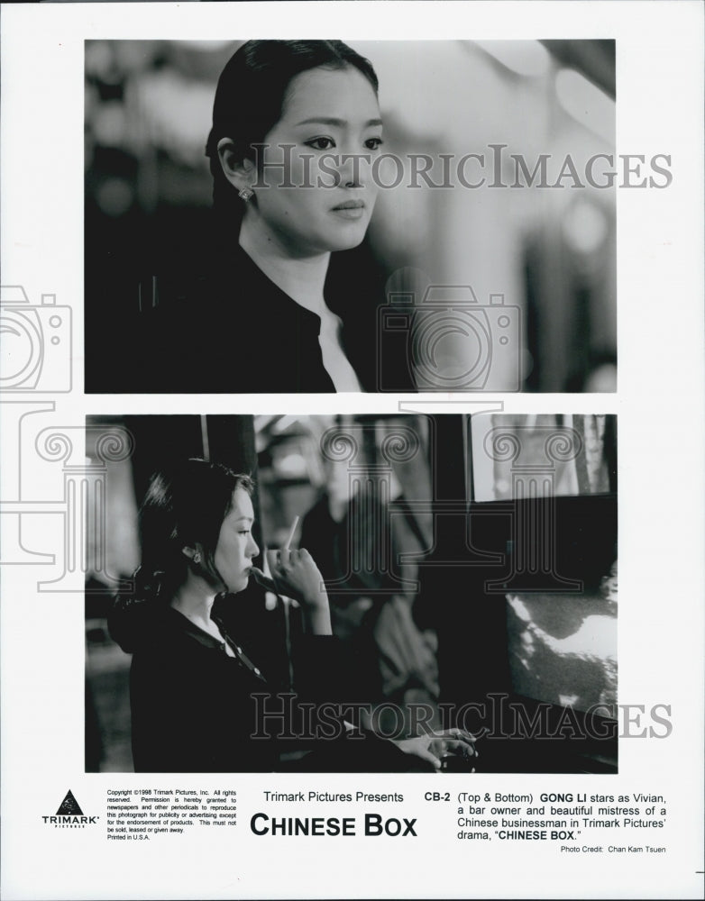1995 Press Photo Gong Li as Vivian in Trimark Pictures' "Chinese Box" - Historic Images