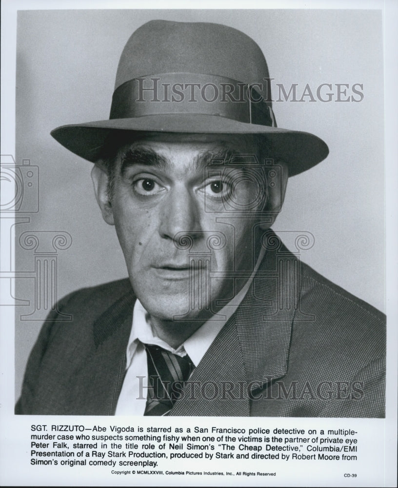 1978 Press Photo Abe Vigoda stars in &quot;The Cheap Detective&quot; - Historic Images