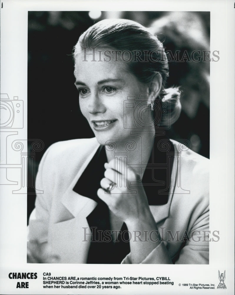 1989 Press Photo Cybill Shepherd in &quot;Chances Are&quot; - Historic Images