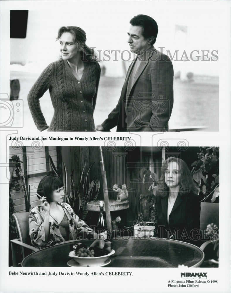 1998 Press Photo Judy Davis, Joe Mantegna &amp; Bebe Neuwirth in &quot;Celebrity&quot; - Historic Images