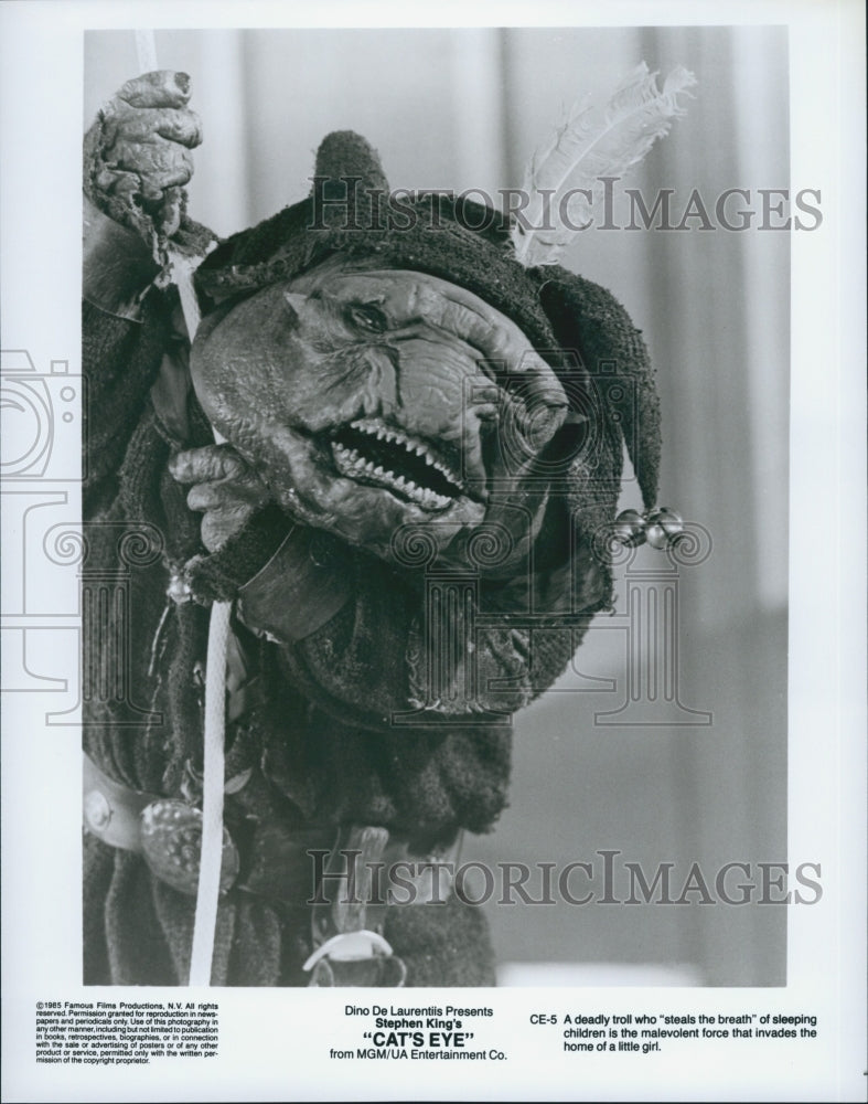 1985 Press Photo  "Cat's Eye"  a deadly troll character - Historic Images