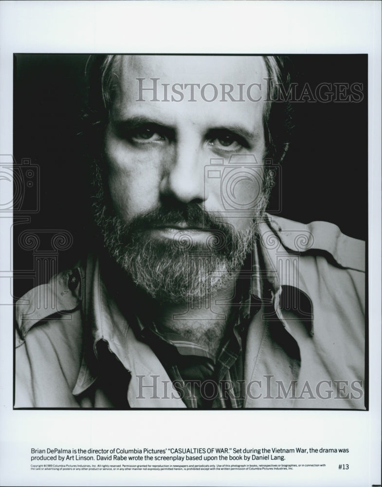 1989 Press Photo  &quot;Casualities of War&quot;  director Brian De Palma - Historic Images