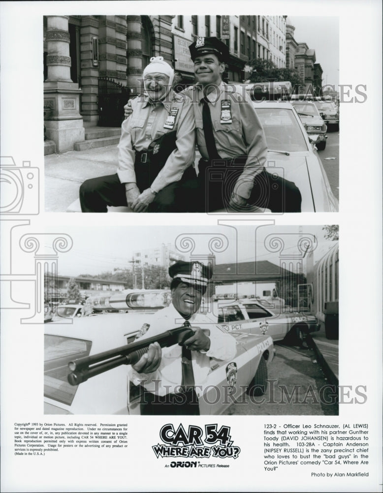 1993 Press Photo &quot;Car 54 Where Are You?&quot; Al Lewis,David Johansen,Nipsey Russell - Historic Images