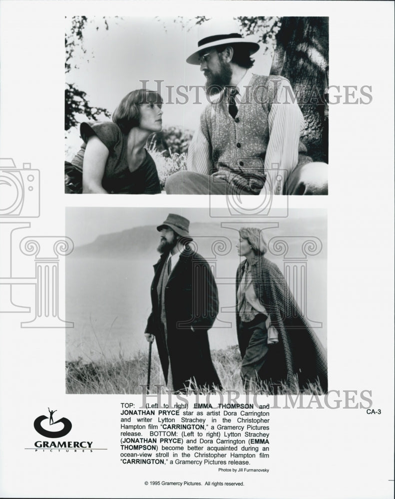 1995 Press Photo &quot;Carrington&quot; Emma Thompson , Jonathan Pryce - DFPG32449 - Historic Images