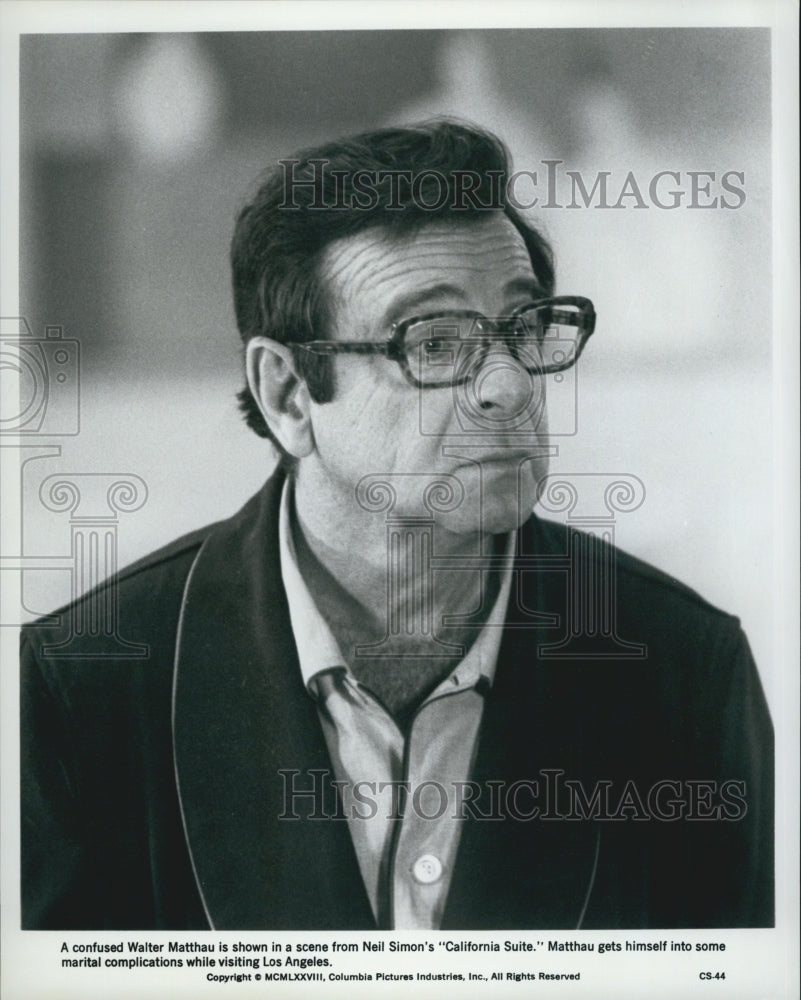 1978 Press Photo Walter Matthau "California Suite" - Historic Images