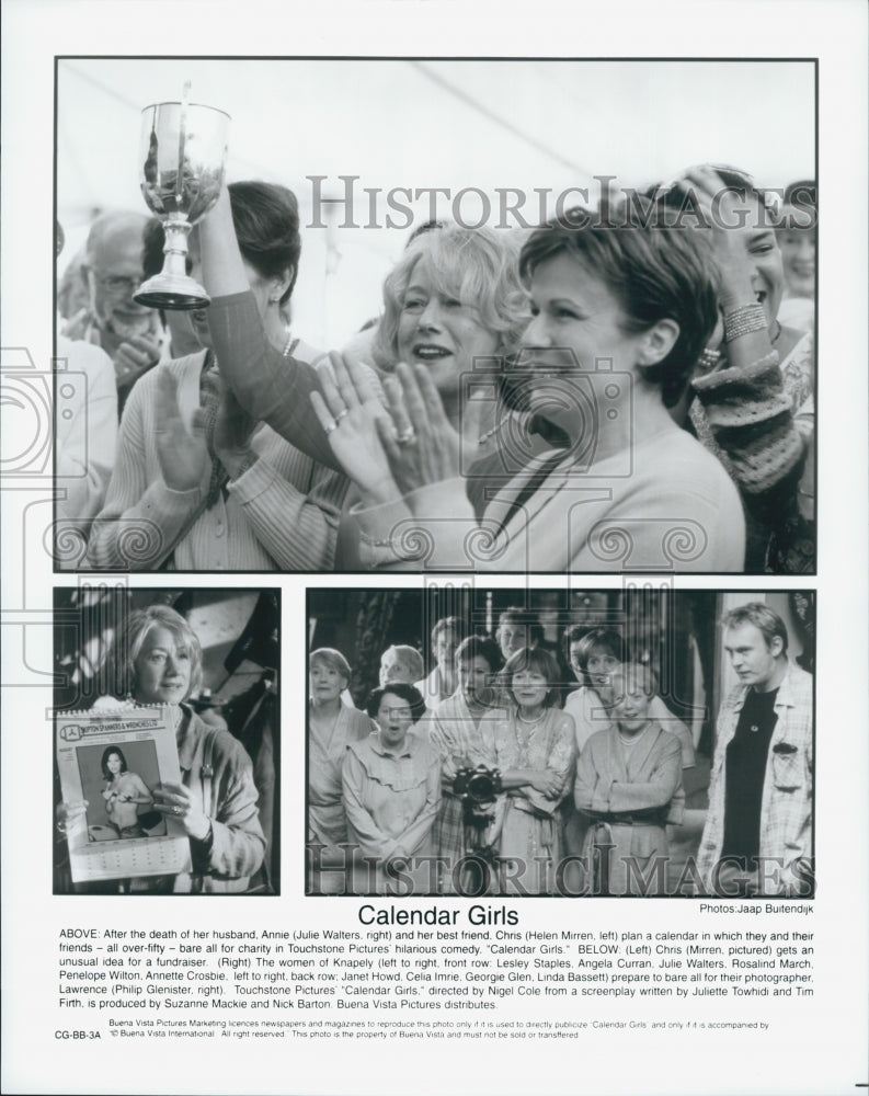 2003 Press Photo Julie Walters, H. Mirren, L. Staples, R. March &quot;Calendar Girls&quot; - Historic Images