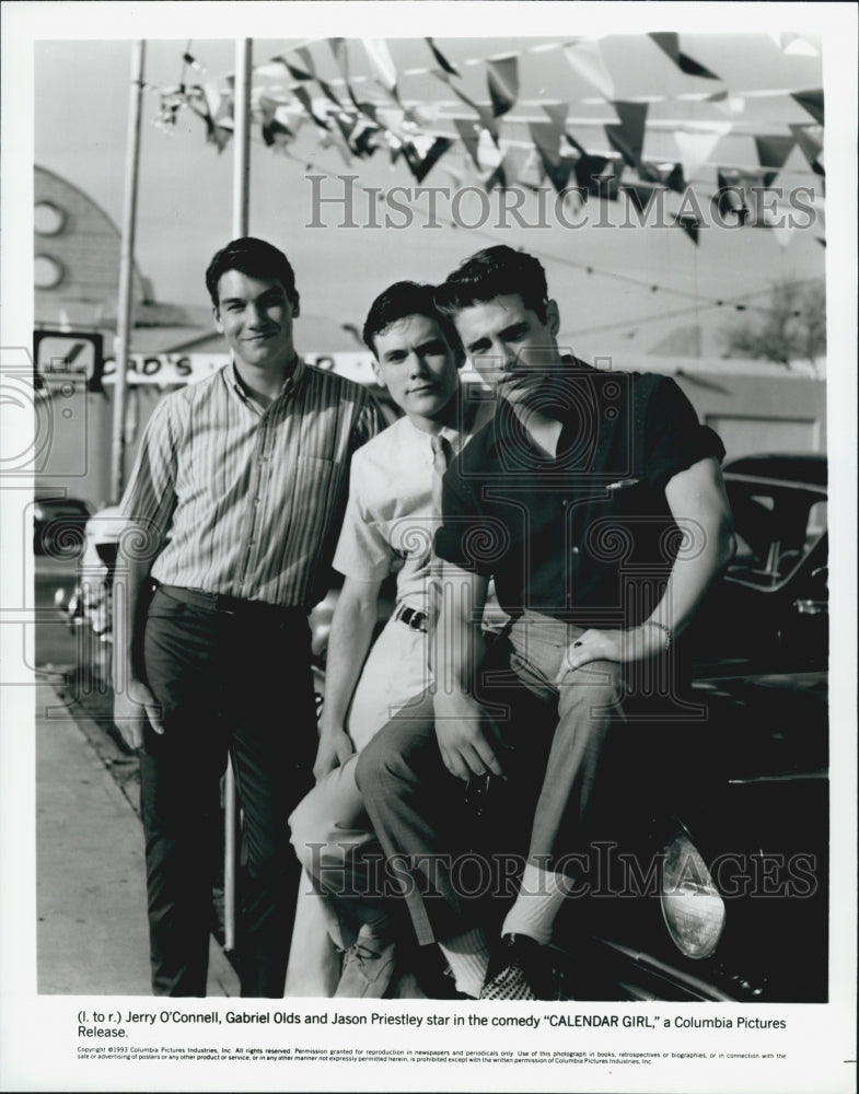 1993 Press Photo Jerry O&#39;Connell Gabriel Olds Jason Priestley In Calendar Girl - Historic Images