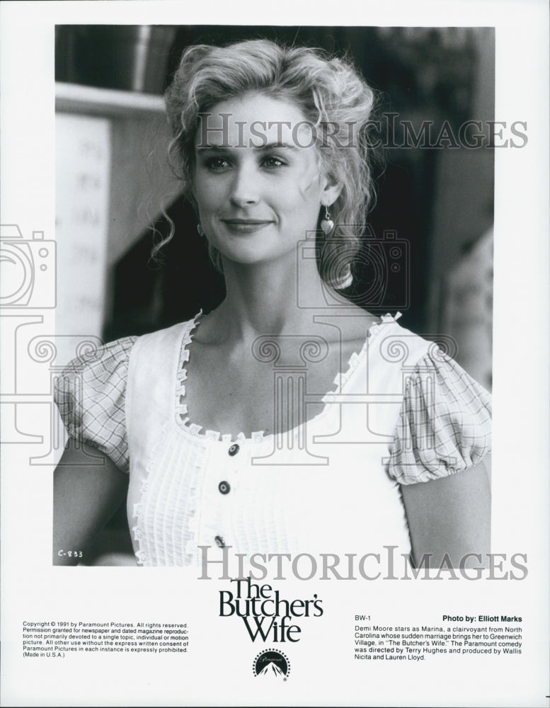 1991 Press Photo Demi Moore in &quot;The Butcher&#39;s Wife&quot; - Historic Images