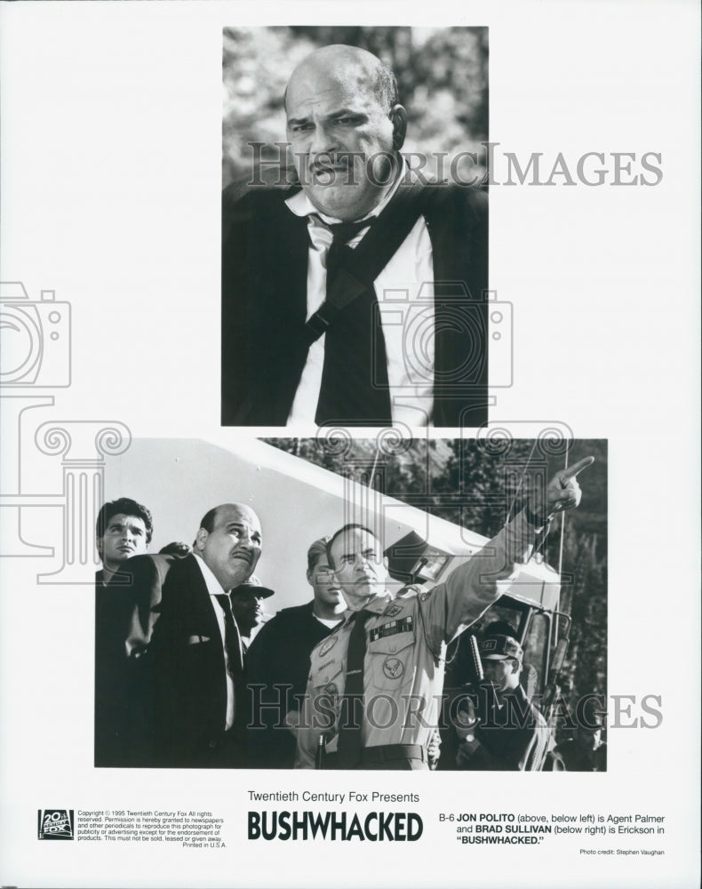 1995 Press Photo Jon Polito, Brad Sullivan &quot;Bushwhacked&quot; - Historic Images