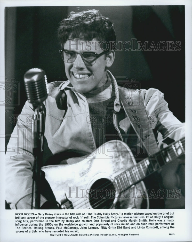 1978 Press Photo Gary Busey in "The Buddy Holly Story" - DFPG33055 - Historic Images