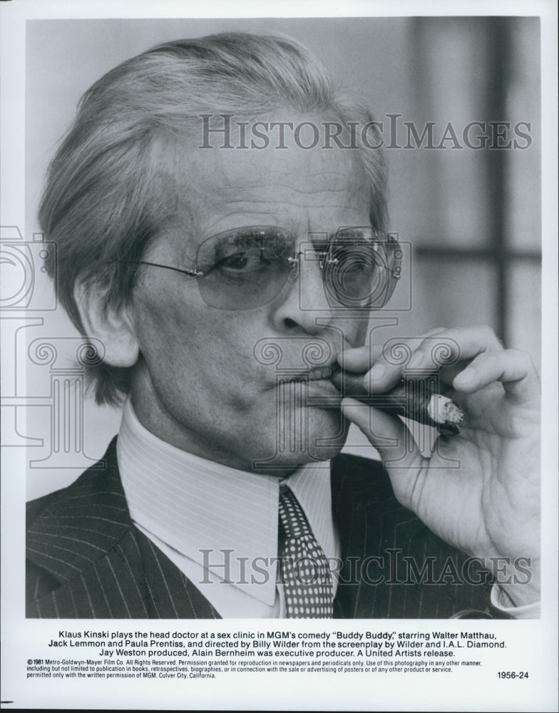 1981 Press Photo Klaus Kinski in "Buddy Buddy" - Historic Images