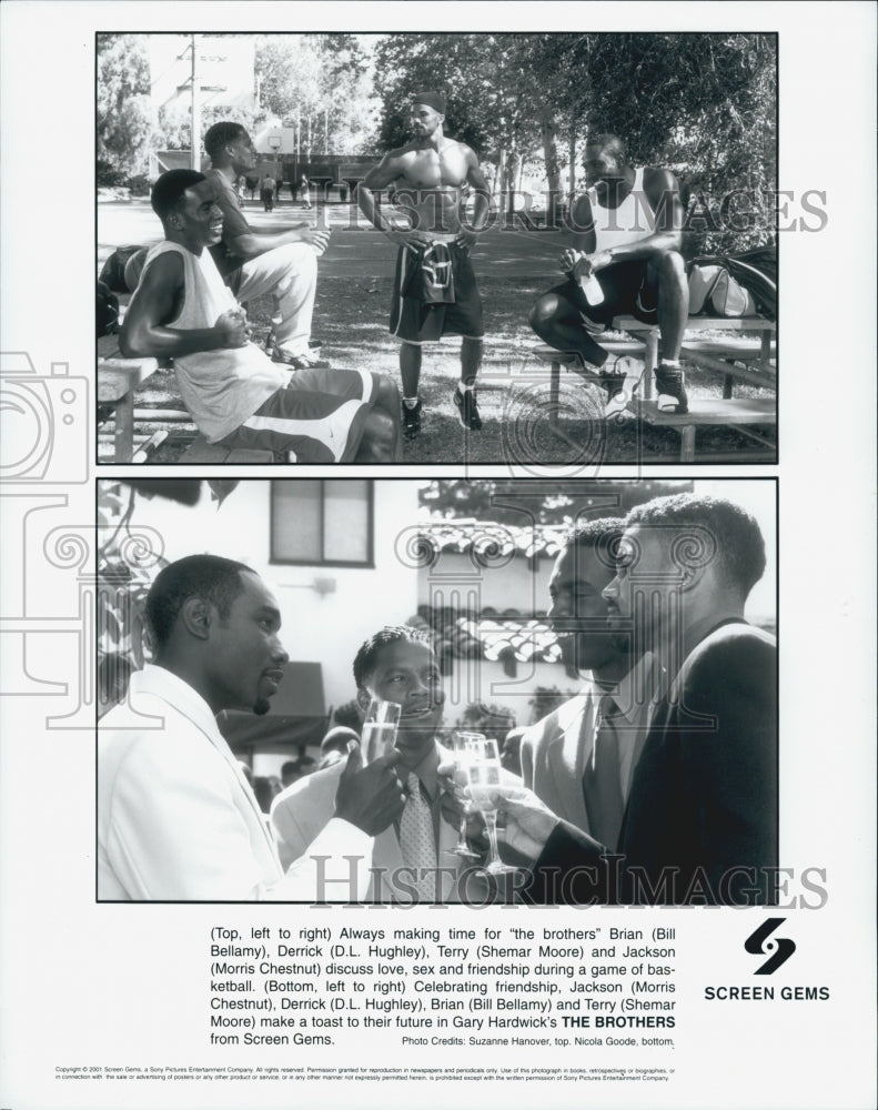 2001 Press Photo Bill Bellamy D. L. Hughley Shemar Moore Morris Chestnut in &quot;The - Historic Images