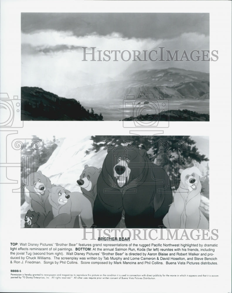 2003 Press Photo  Animated film "Brother Bear" - Historic Images