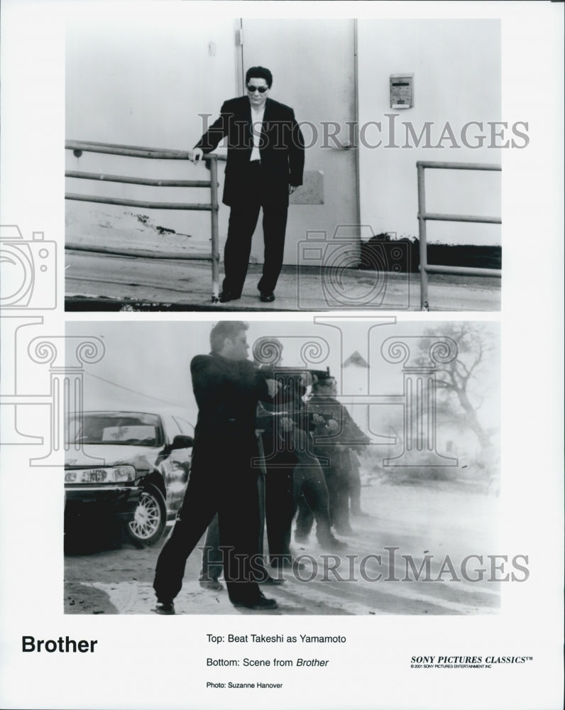 2001 Press Photo  &quot;Brother&quot; Beat Takeshi as Yamamoto - Historic Images