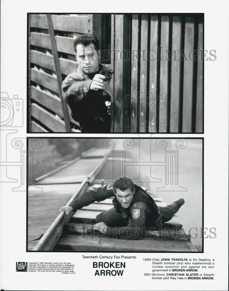 1996 Press Photo "Broken Arrow" John Travolta , Christian Slater - Historic Images