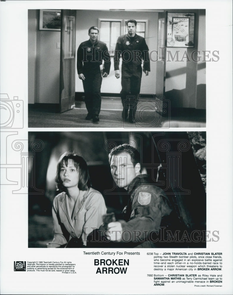 1996 Press Photo &quot;Broken Arrow&quot; John Travolta , Christian Slater,Sam Mathis - Historic Images