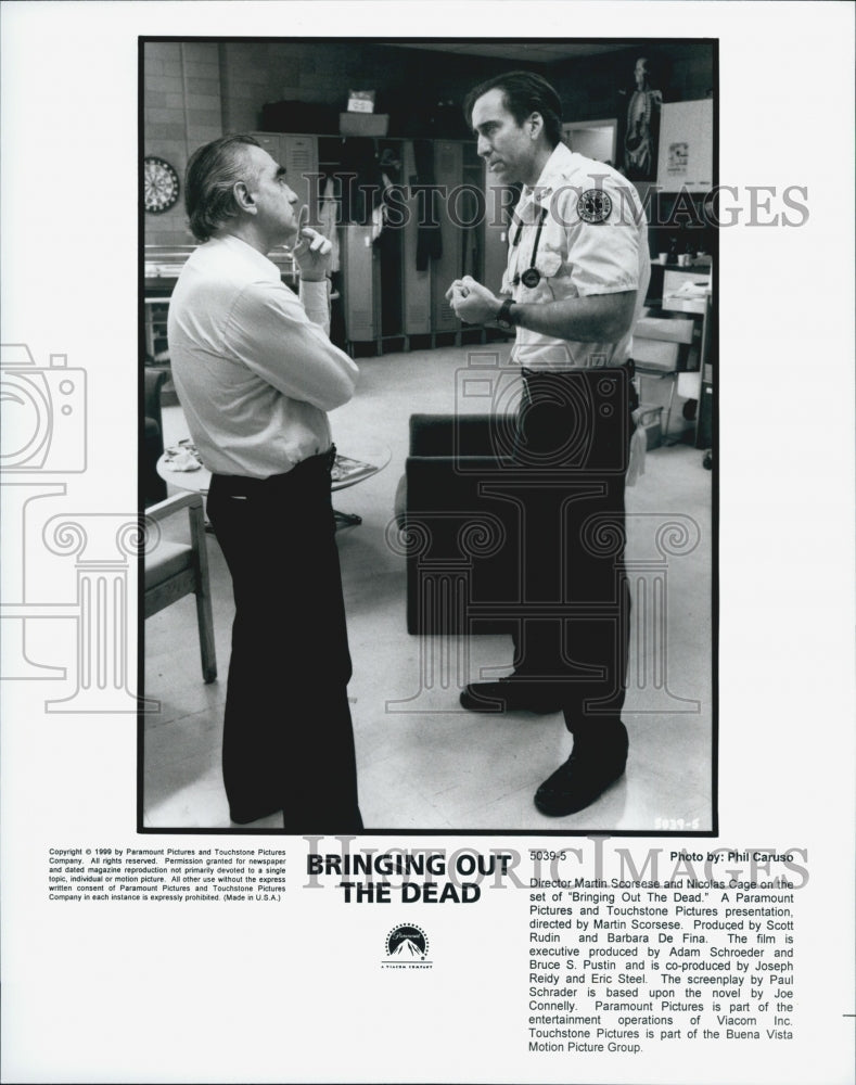 1999 Press Photo Director Martin Scorsese Actor Nicholas Cage Bringing out Dead - Historic Images